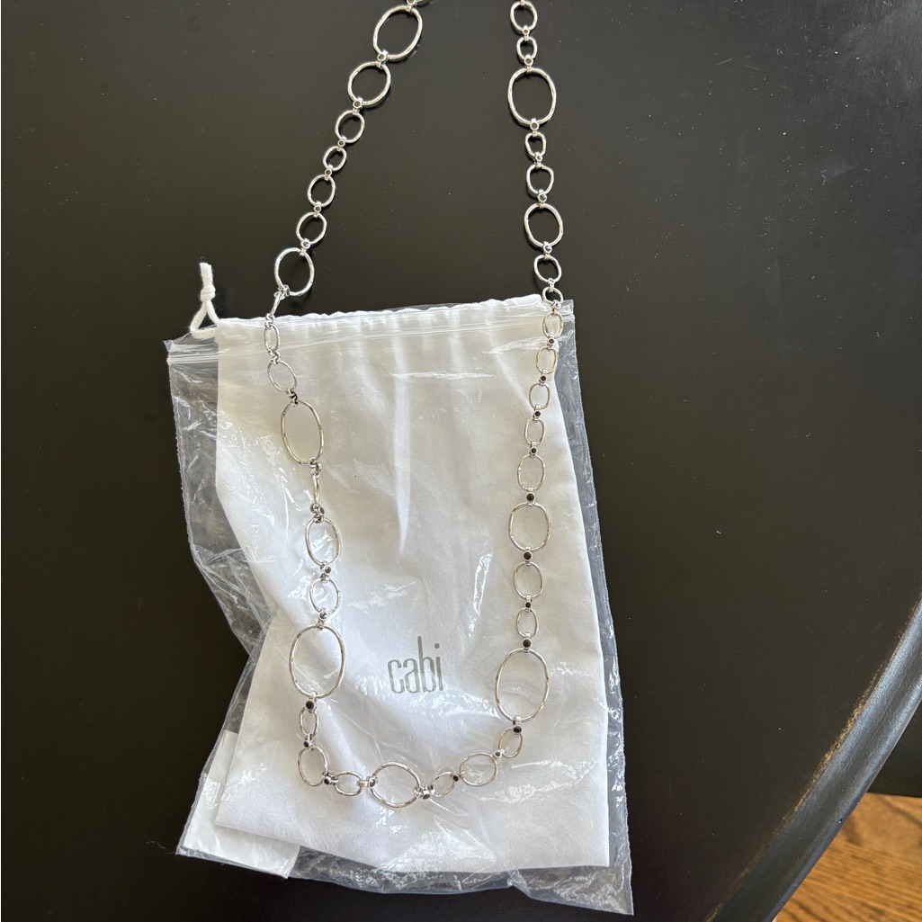 Cabi Silver Circle Link Chain Necklace
